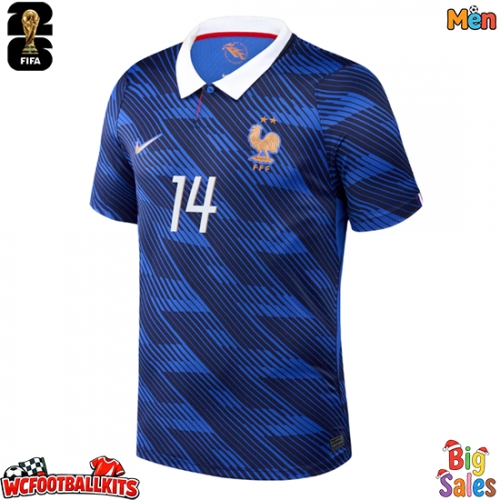 France Adrien Rabiot #14 Replica Home Stadium Shirt World Cup 2026 Short Sleeve